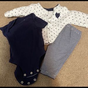 carters baby girl 3 piece set 3 Month